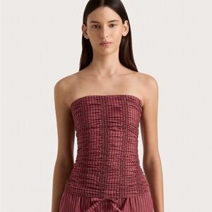 New with tags Faithfull The Brand Jilliane Top Wine Stripe Size 8